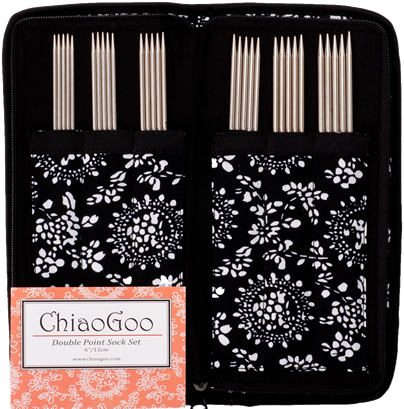 Набор металлических чулочных спиц ChiaoGoo 15 см