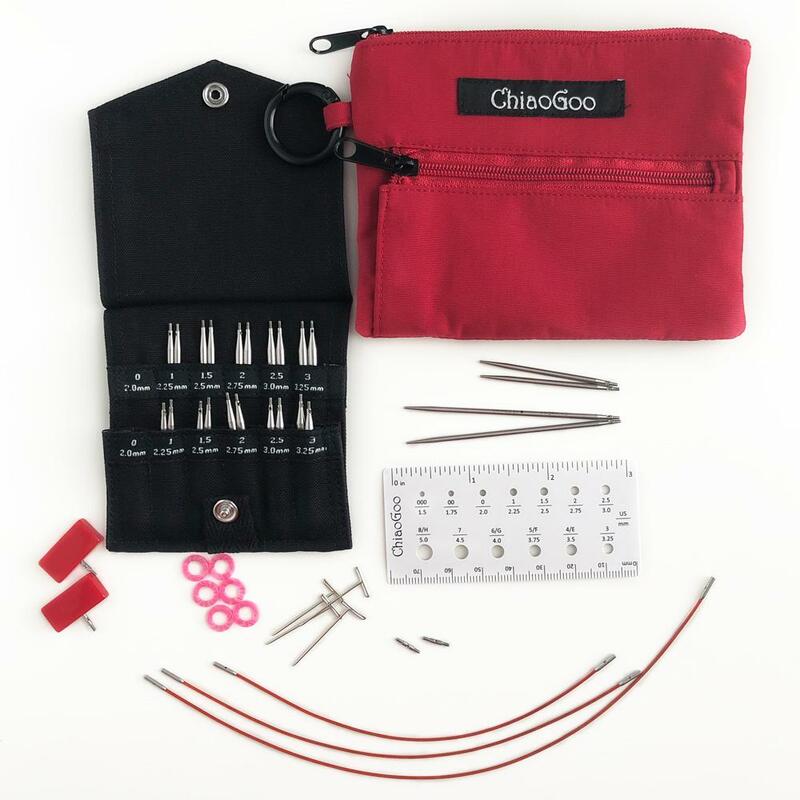 Набор укороченных металлических съёмных спиц 5 и 8 см Chiaogoo Twist Shorties (2-3.25мм)